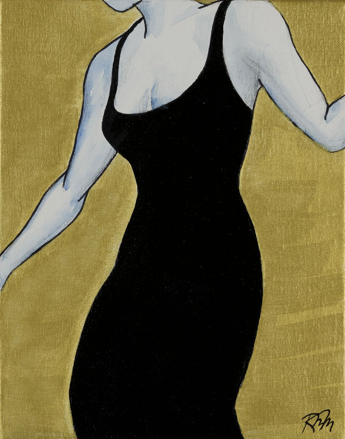 Black Dress on Gold — Kitty Mitchell