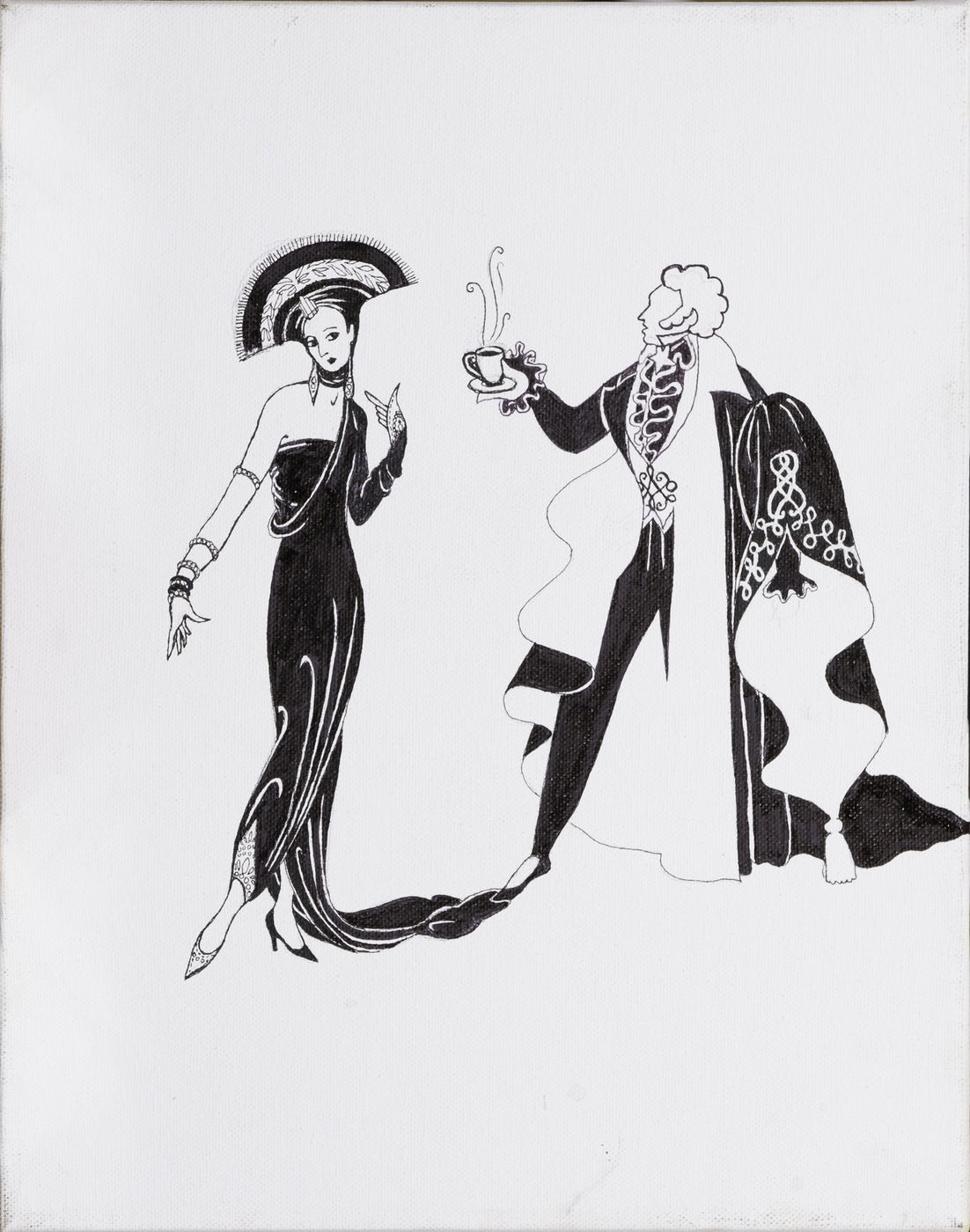 Erte Drinking Coffee — Kitty Mitchell