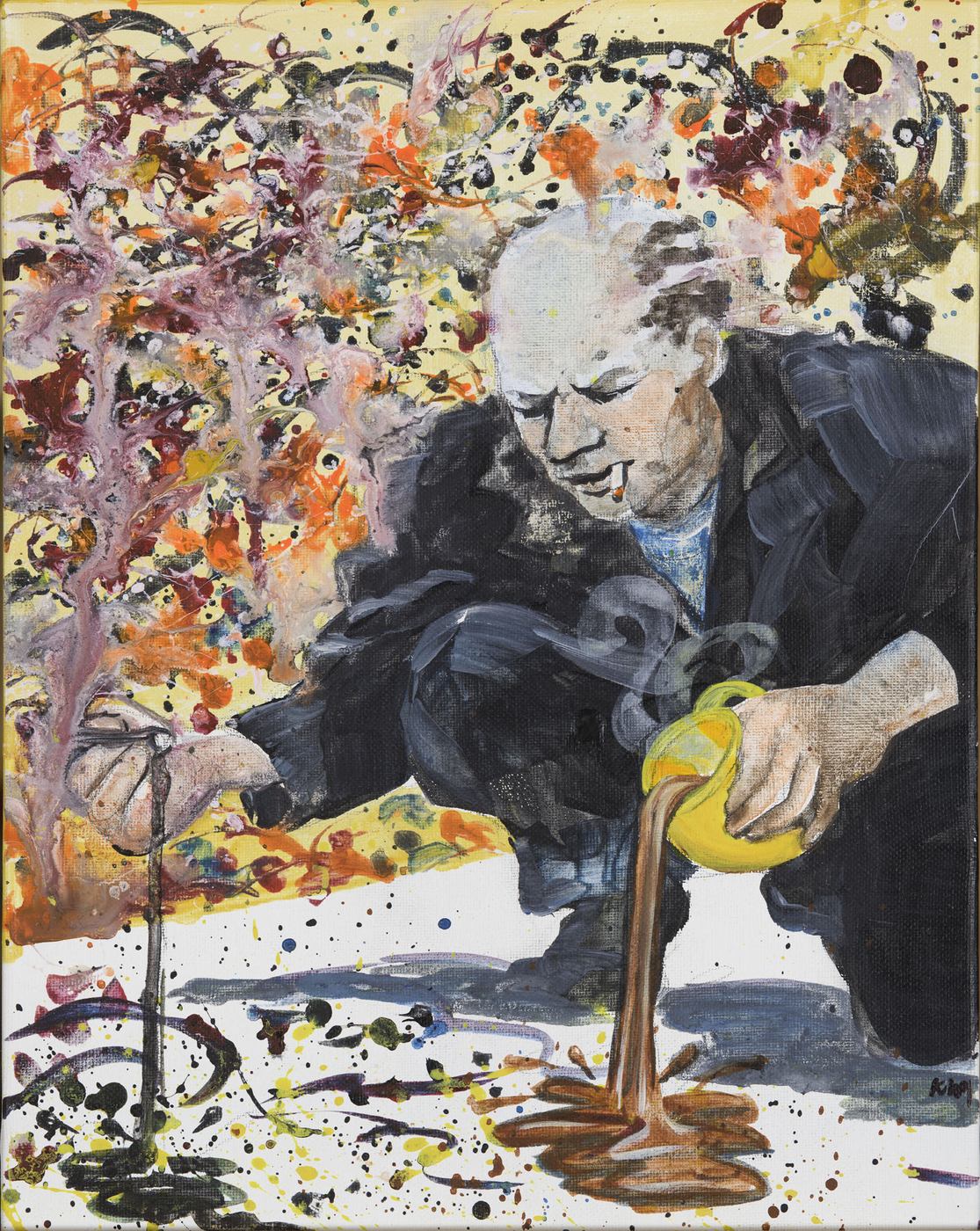 Jackson Pollock Drinking Coffee — Kitty Mitchell