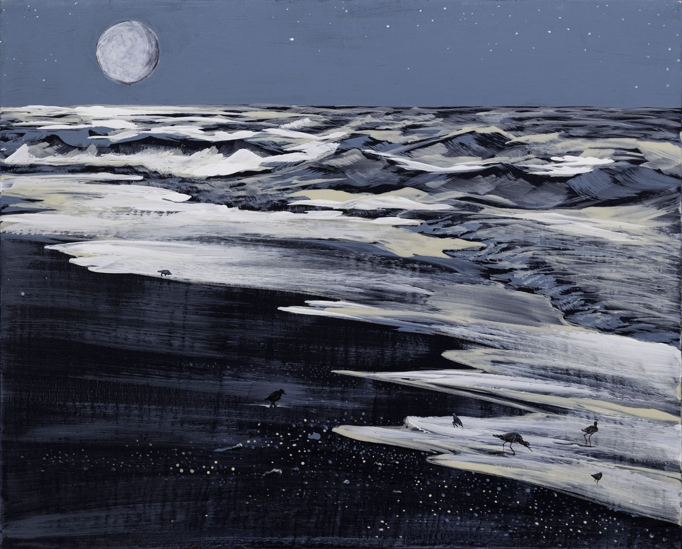 Moonlit Sandpipers — Kitty Mitchell