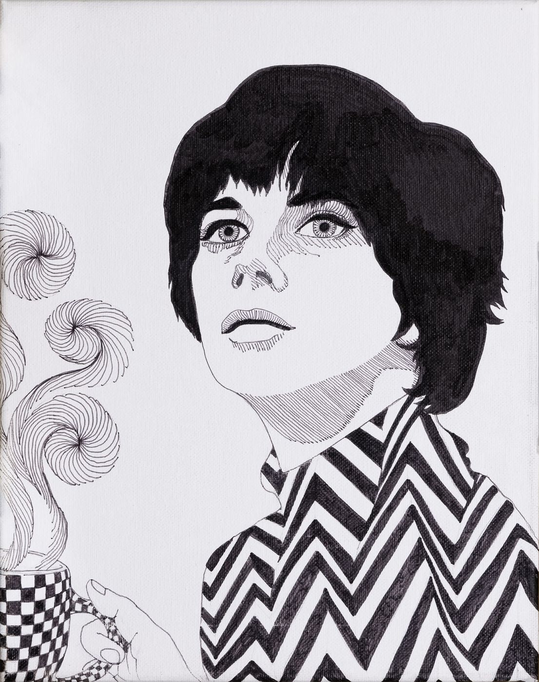 Bridget Riley Drinking Coffee — Kitty Mitchell