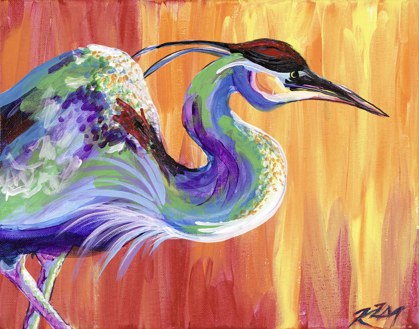 Colorful Heron — Kitty Mitchell