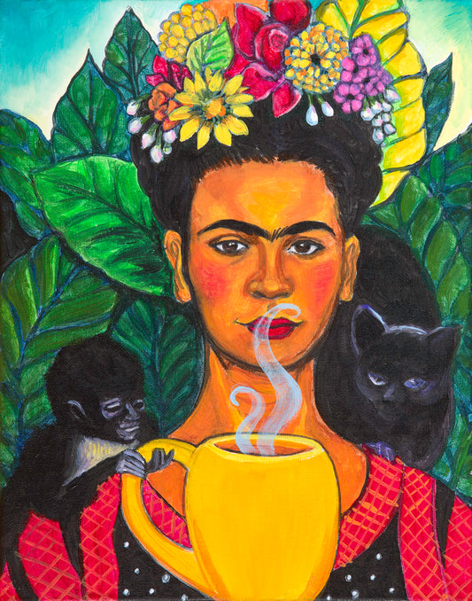 Frida Drinking Coffee — Kitty Mitchell