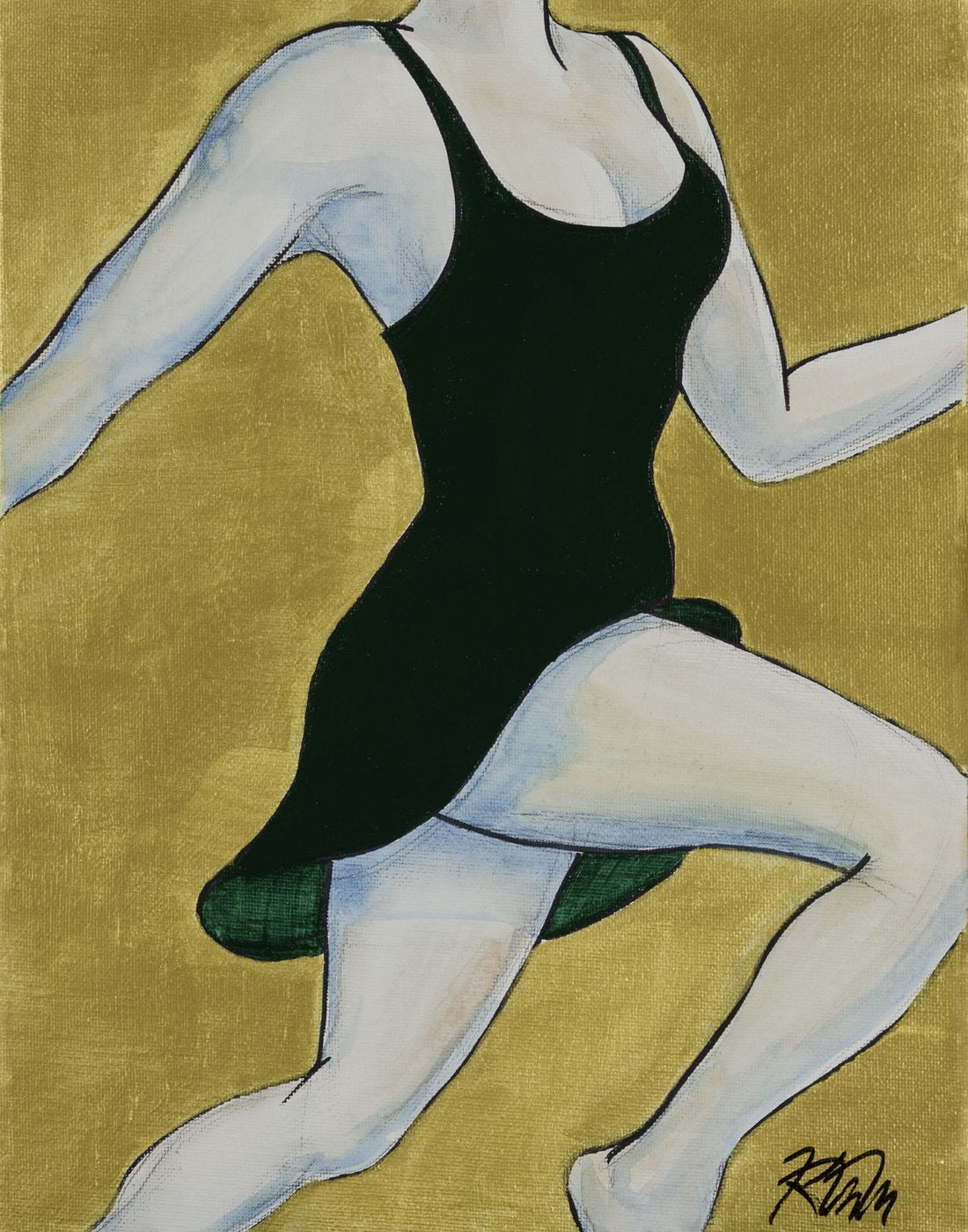 Green Dress on Gold — Kitty Mitchell