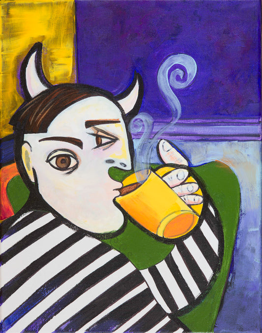 Picasso Drinking Coffee — Kitty Mitchell